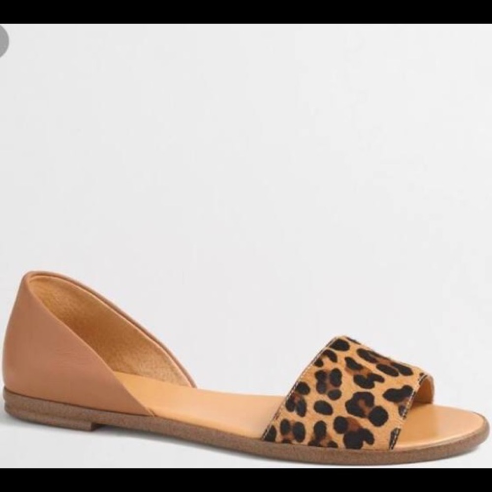 J. Crew Leopard Calf Hair Summer Sandal